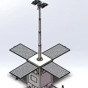 Mobile Cuboid Light Tower CCTV Security Tower Solar Energy Monitoring System with PTZ Camera