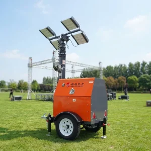 Mobile Diesel Powered LED Light Tower IP65 Rating 360 Beam Angle 110000 Lumens ISO Certified for Industrial