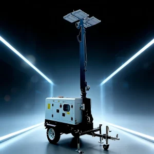 Mobile LED Lighting Tower Heavy Duty Height Adjustable Outdoor Industrial Light Tower