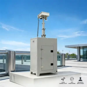 Mobile Surveillance Tower 6m Manual Mast CE Certified Waterproof Model for Construction Site Security