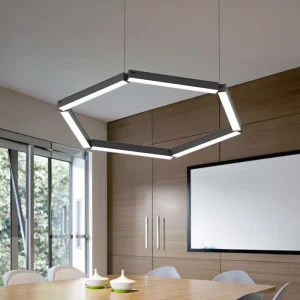 Modern 1200mm Plastic LED Linear Pendant Light 20W Tube Length Rechargeable Office Warehouse Ra80