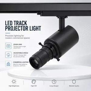 Modern 20W COB LED Track Lighting 4/6 Wire Aluminum Spotlight for Museum Gallery Indoor Clothes Stores Easy 30W Track Rail