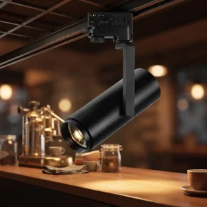 Modern 24W 4000K Commercial LED Track Light Adjustable Zoom Angle Cob Chip Aluminum CRI 97 220V for Office Supermarket Kitchen