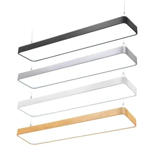 Modern 30W LED Linear Pendant Lamp Adjustable Height Wireless Control for Home Office Iron Linear Light for Office Shop School