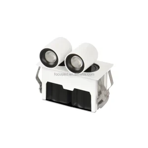 Modern 360 Degree Rotatable 2-Head Rectangular LED Spotlight Dimmable Retractable 2W 4W 6W 10W COB Downlight Aluminum for Indoor