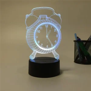 Modern 3D Acrylic LED Mini Desk Lamp Bedroom RGB Multi-Color Warm Atmosphere Engraved USB Cable Living Room Decoration