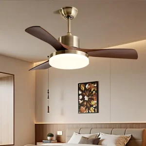 Modern 42 Inch Ceiling Fan 6000K LED Light Living Room