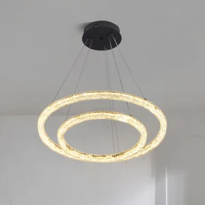 Modern 63W LED Chandeliers Pendant Lights with Adjustable Height Middle Size for Hotel Restaurant Living Room