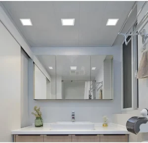 Modern 9W Ultra Thin LED Panel Light 12W Circular Recessed Ceiling Light with Square Acrylic Faceplate for Bedroom Desk Lighting