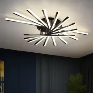 Modern Acrylic Metal LED Ceiling Lamp with Rotating Design for Living Room Bedroom Dining Room