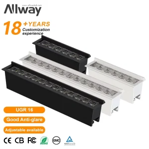 Modern Adjustable Angle Recessed Aluminum LED Grille Light with Dimmable High CRI 90 for Restaurant Use
