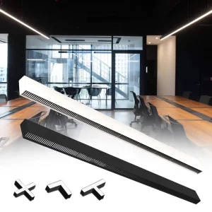 Modern Adjustable Direct Indirect LED Batten Warm White 3000K Linear Pendant Light for Restaurant and Supermarket Use