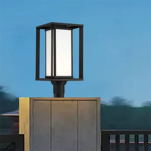 Modern Aesthetic Aluminum Body LED Waterproof White Silk Tank for Luxury Villa Entrance Fence Outdoor Pillar Light