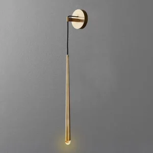 Modern All Copper Warm Light Golden Droplet Shaped LED Wall Lamp for Living Room Dining Room Bedroom Bedside