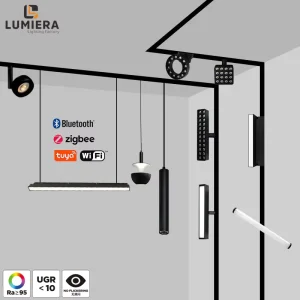 Modern Aluminum 11 Straight Magnetic Adjustable LED Track Light System with COB Technology High CRI 95 Dimmable