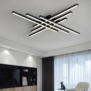 Modern Aluminum Acrylic Linear Led Ceiling Lamp for Living Room Bedroom Hotel Smart Home Decor Lighting Fancy Ceiling Light