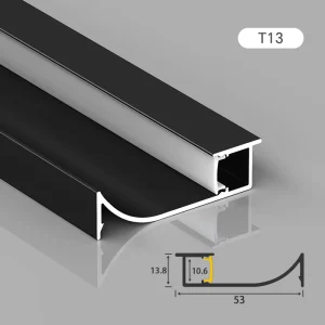 Modern Aluminum Alloy 6000 Series Square LED Skirting Board Profile for Wall Base Lighting Surface Mounted Skirting