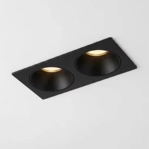 Modern Aluminum COB LED Spotlight Double Head Square Recessed Ceiling Spot Light 7W 12W 15W Anti Glare Adjustable CRI 90