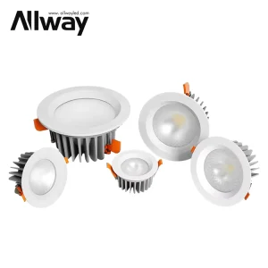 Modern Aluminum Commercial Wall Washer Indoor Hotel Recessed LED Downlight Housing Customizable Wattage 3 Year Warranty