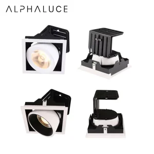 Modern Aluminum Hotel Project Office Indoor Double Head LED Grille Light Commercial Trimless Square Downlight for Living Room