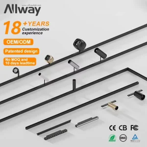 Modern Aluminum Indoor Magnetic COB LED Track Lights 4W 16W for Supermarket Use
