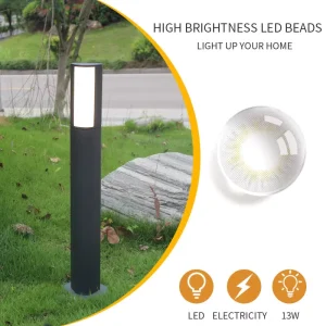 Modern Aluminum LED Bollard Light IP54 Waterproof 13W Outdoor Garden Pathway Landscape Lawn Light Courtyard Driveway Lighting