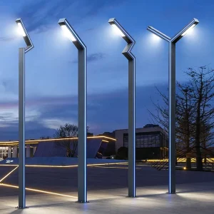 Modern Aluminum LED Garden Light IP65 Solar Powered 3M Outdoor Pillar Lamp for Villa