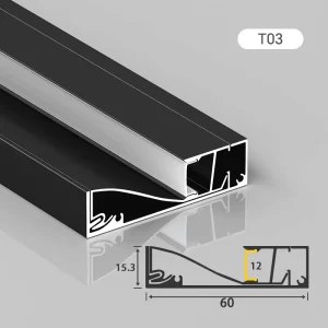 Modern Aluminum LED Skirting Board Profile for Wall Base Lighting Surface Mounted Skirting