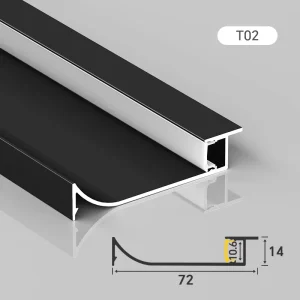Modern Aluminum LED Skirting Board Profile for Wall Base Lighting Surface Mounted Skirting