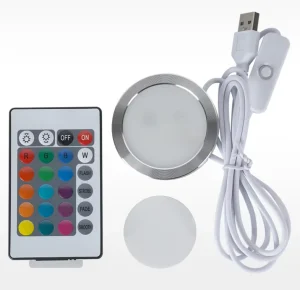 Modern Aluminum Lab Puck Light with Remote Control USB LED 3D Printer Lamp Under Cabinet Counter Lighting Thin Touch Control