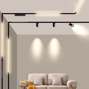 Modern Aluminum Museum Track Light Surface Recessed Hidden Ceiling 48V Linear Spotlight LED CRI 90 Magnetic Track Lighting
