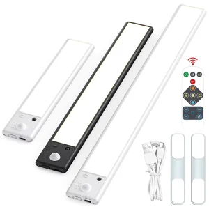 Modern Aluminum Profile Intelligent Body Sensor Light for Wardrobe Closet Rechargeable LED Cabinet Magnetic Install Dimmable