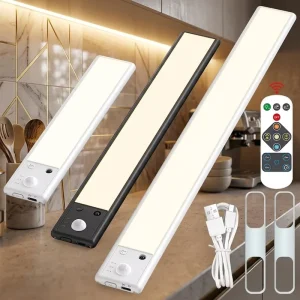 Modern Aluminum Profile PC Shade LED Sensor Light for Wardrobe & Cabinet Rechargeable White Magnetic Install