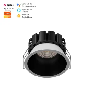 Modern Aluminum Smart LED Ceiling Spotlights with RGB Zigbee Alexa Wireless Control Waterproof for Indoor Bathroom Use