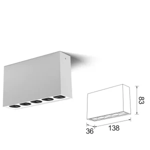 Modern Anti Glare Linear Grille Spotlight Surface Mounted Ceiling Light for Living Room Bedroom Office Commercial Lighting