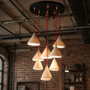 Modern Art Unique Small 9 Pendant Light Set Porcelain Home Office Hotel Decor Chandelier