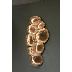 Modern Artistic Melted Rock LED Wall Lamp Handcrafted Copper Glass Design Bedroom Staircase Ambient Lighting