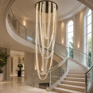 Modern Artistic Ribbon Chandelier Large LED Pendant Light