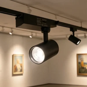 Modern Black Aluminum 15W COB LED Track Spotlight for Home Office