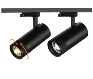 Modern Black Zoomable Adjustable Aluminum COB LED 6000K Daylight Ceiling Smart Track Lights 50000 Hours Lifespan 3-Year Warranty