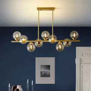 Modern Blown Glass Ball Lighting Gold Fixture Chandelier Decoration Light Led for Living Room Ceiling Pendant Lamp
