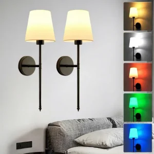 Modern Border for Fabric Bedroom Bedside Homestay Stairs American Style Creative Wiring Free Rechargeable LED Iron Wall Lamp