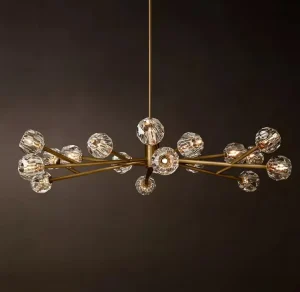 Modern Brass K9 Crystal Ball Chandelier Brass Pendant Light for Living Room Villa Design Lighting Dining Room