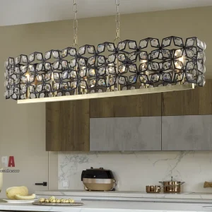 Modern Butterfly Pattern Crystal Chandelier for Dining Room Round Chandeliers Adjustable Height Hanging Pendant Light Fixtures