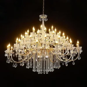Modern Candle Pendant Lamp Luxury Acrylic Ceiling Light Living Room Wedding Props Hanging Gold Crystal Wedding Chandelier