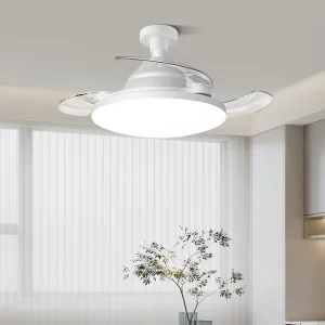 Modern Ceiling Fan Light for Living Room Dining Room Bedroom with Retractable Blades High Wind Power Remote Control