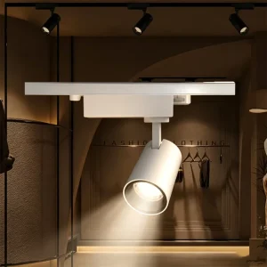 Modern Ceiling Mounted Track Spotlight White Rotatable Lamp for Gallery Boutique Office Shopping Mall Interior Lighting