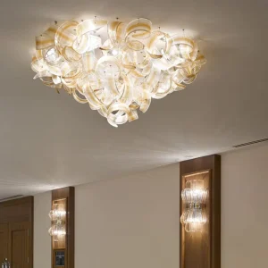 Modern Ceiling Pendant Lamp Living Room Lighting Glass Ribbon Chandelier