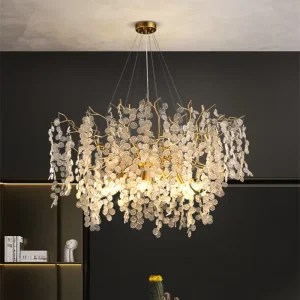 Modern Chandelier Lamp Balcony Corridor Simple Tree Branch Crystal Pendant Light for Home