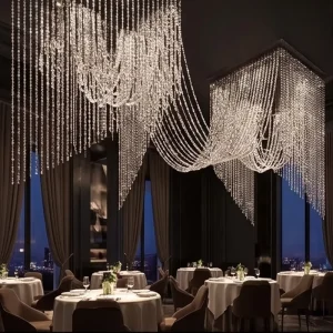 Modern Chandelier Light Luxury Stair Chandelier Custom Pendant Lamp Contemporary Hanging Lighting Fixture for Villa Living Room